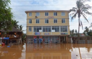 Flooded buildings on Bagamoyo Road, Dar es Salaam 
