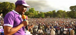 Zitto Kabwe addressing a rally of ACT-Wazalendo supporters