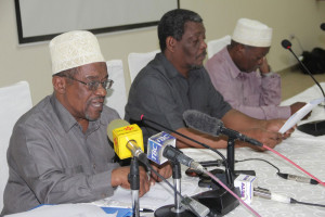 ZEC Chairman Jecha Salim Jecha (left) making the announcement.